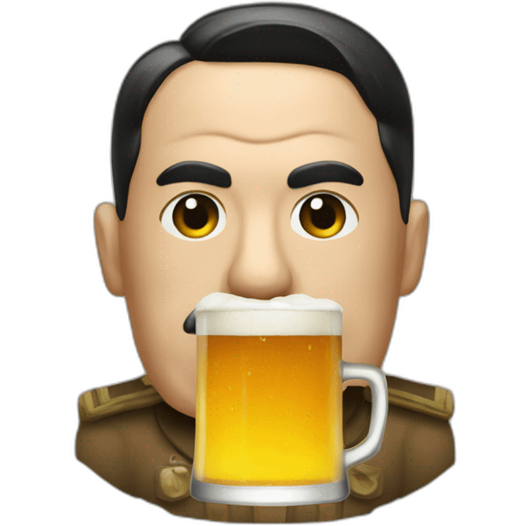 hitler torso drinking beer emoji