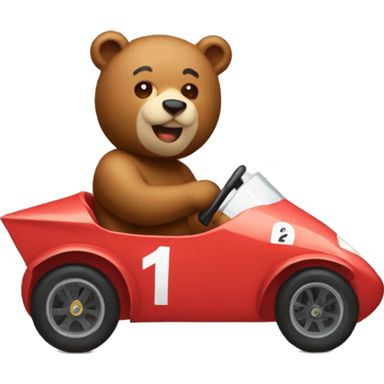 Please make an emoji of a bear driving a race car emoji