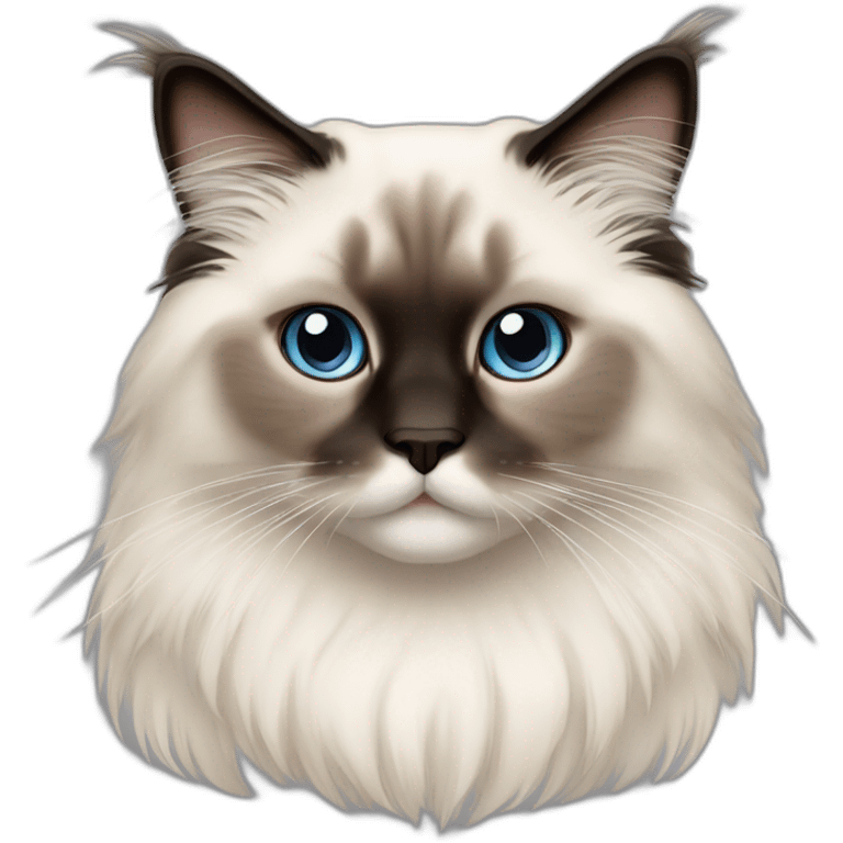 Himalayan ragdoll cat with brown colored eyes emoji