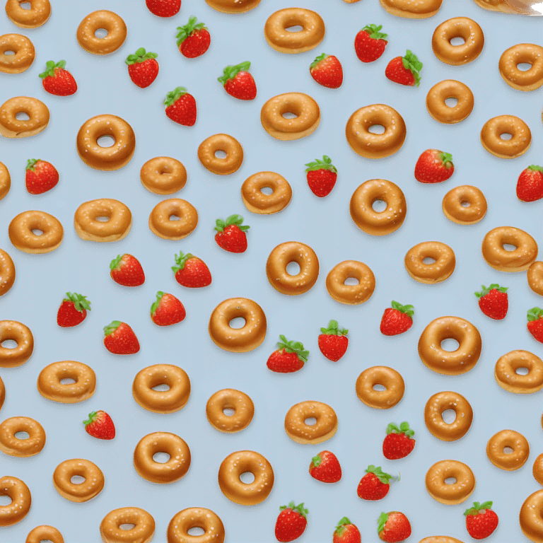 a bagel with strawberrys emoji