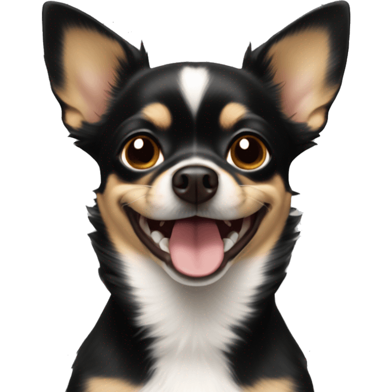 Black snd tan Chihuahua smiling emoji