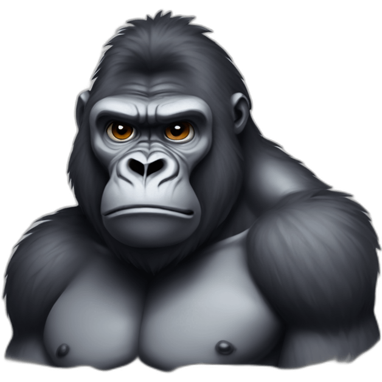 Buff Gorilla looking very sad and upset emoji