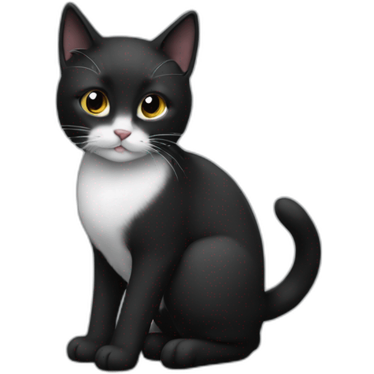 Chatte noir et blanche emoji