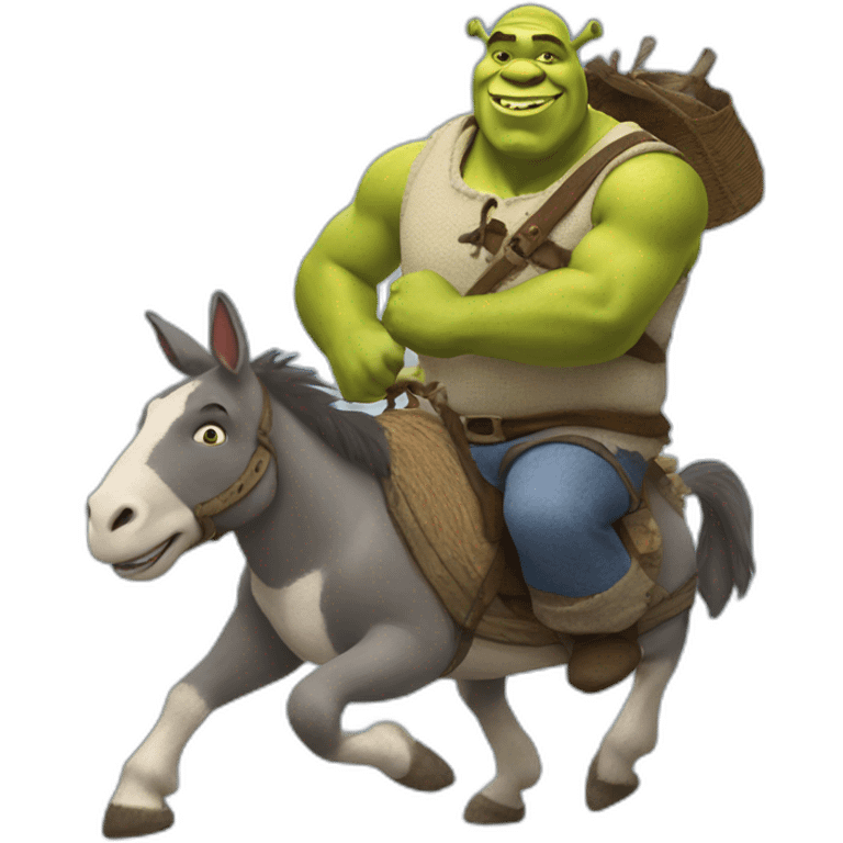 shrek run with a donkey emoji