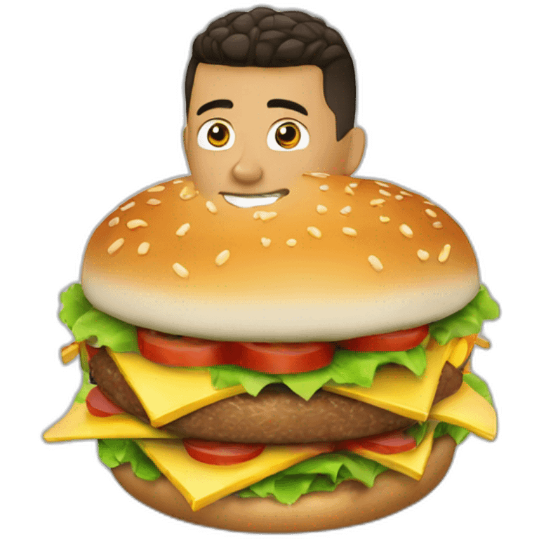 Ronaldo qui manger un hamburger emoji