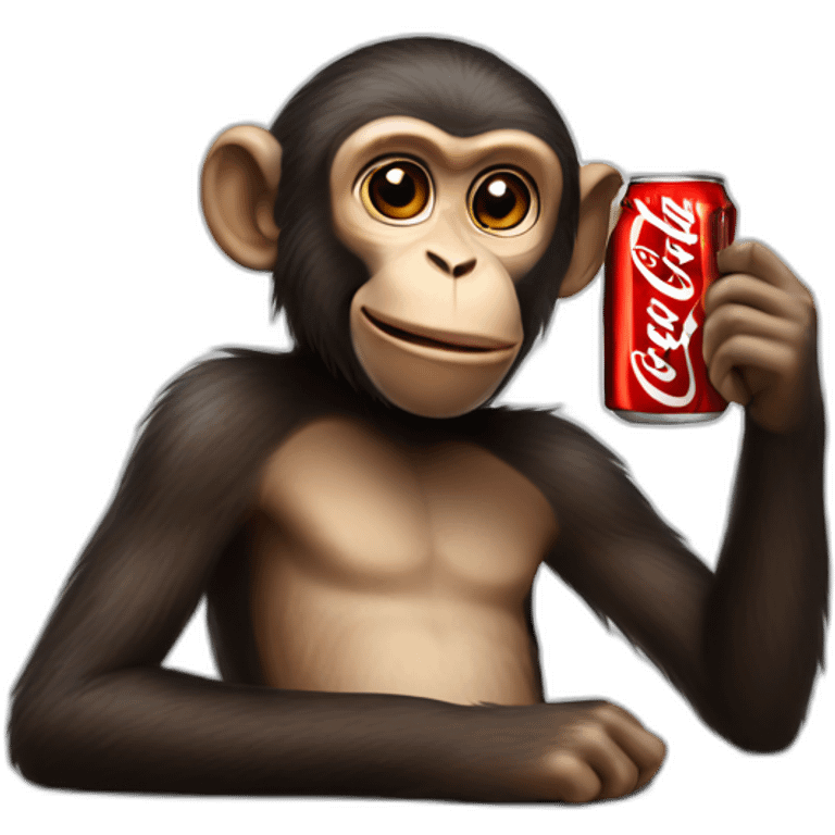 Monkey holding coca cola emoji