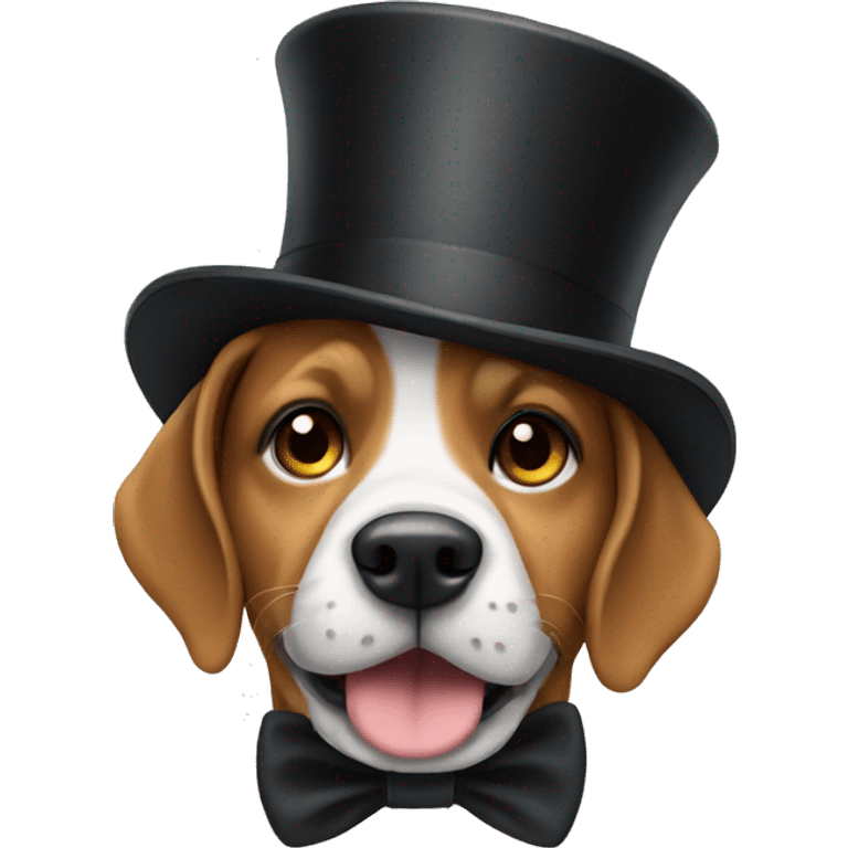 Dog wearing a top hat emoji