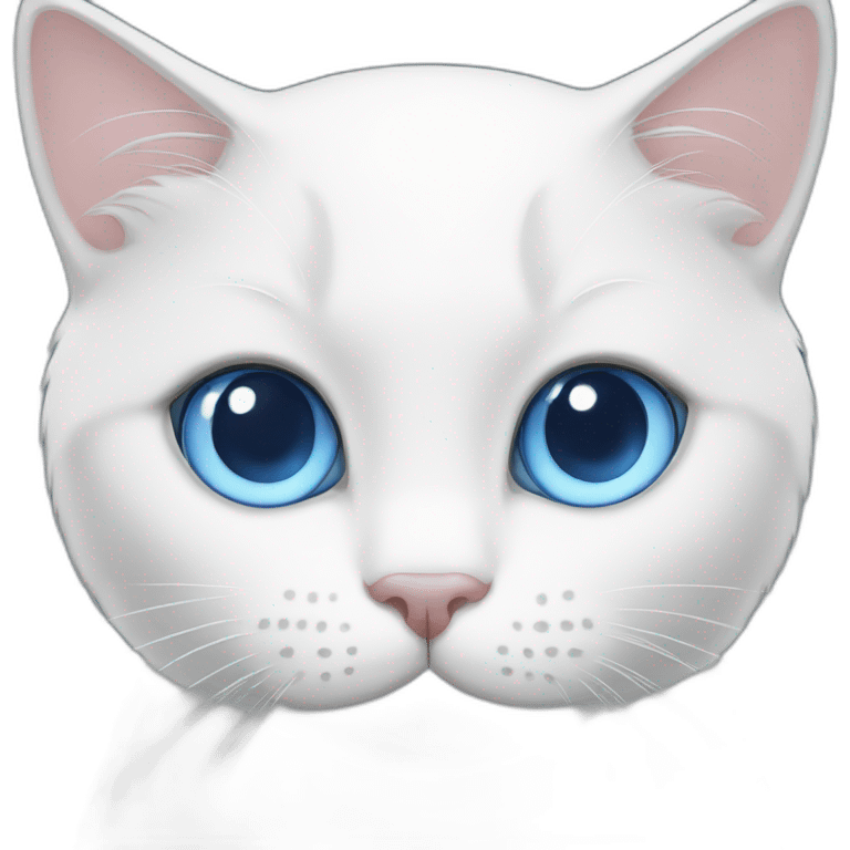 white cat blue eyes emoji