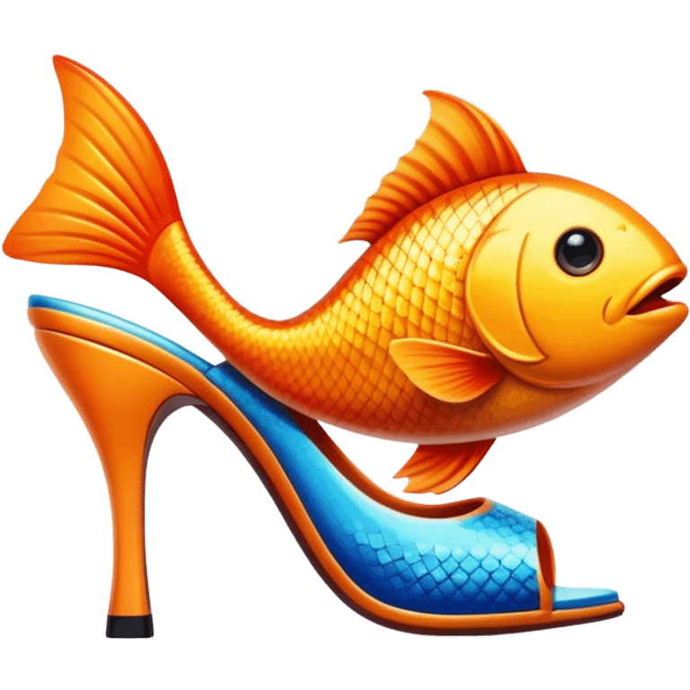 fish on the high heels emoji