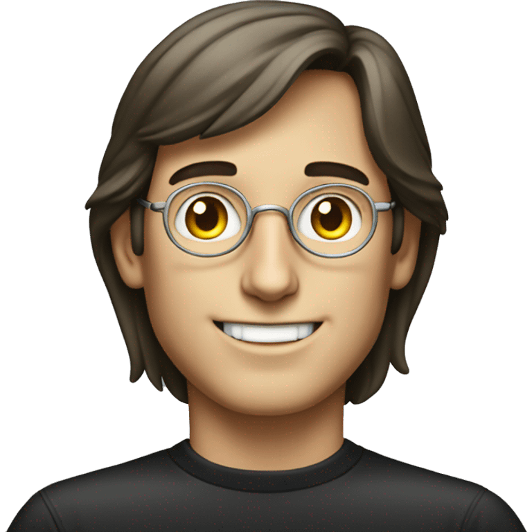  young Steve jobs is happy emoji