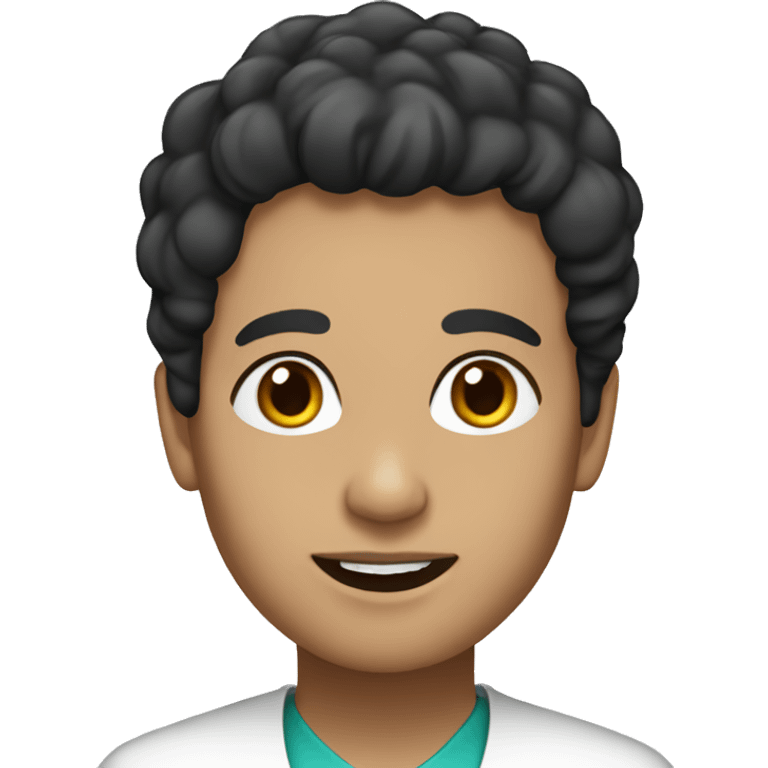 nutricionist with black hair and brown eyes white skin emoji