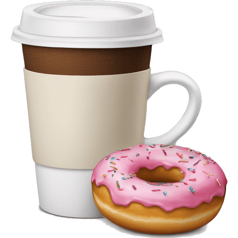 Coffee and donut emoji