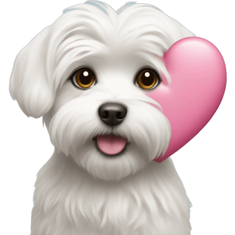 Maltese and pink heart emoji