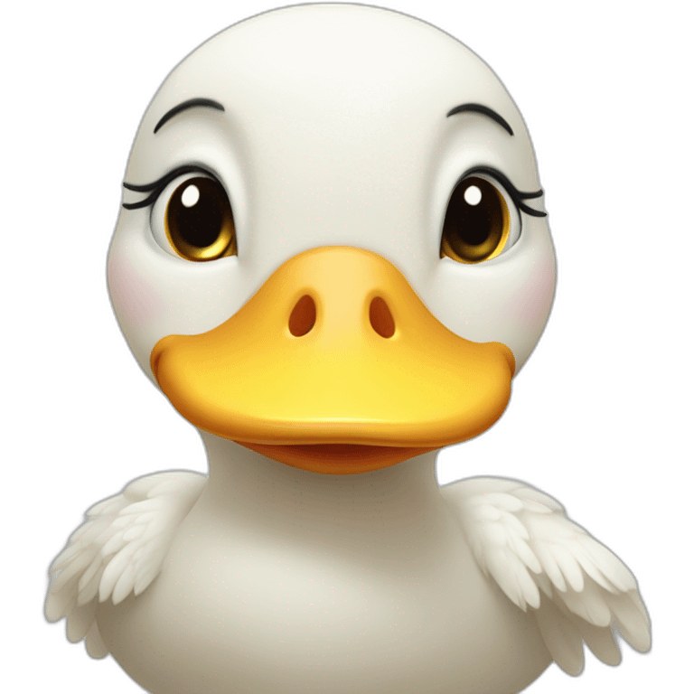 white duck baby  putting hands on his cheeks and tears going down emoji