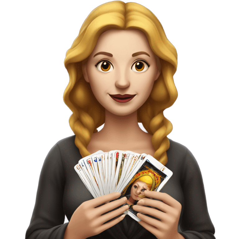 fortune teller white woman with cards emoji