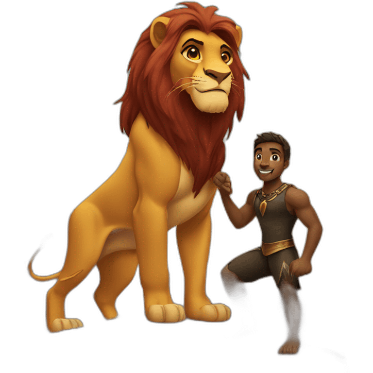 Lion king with panther emoji