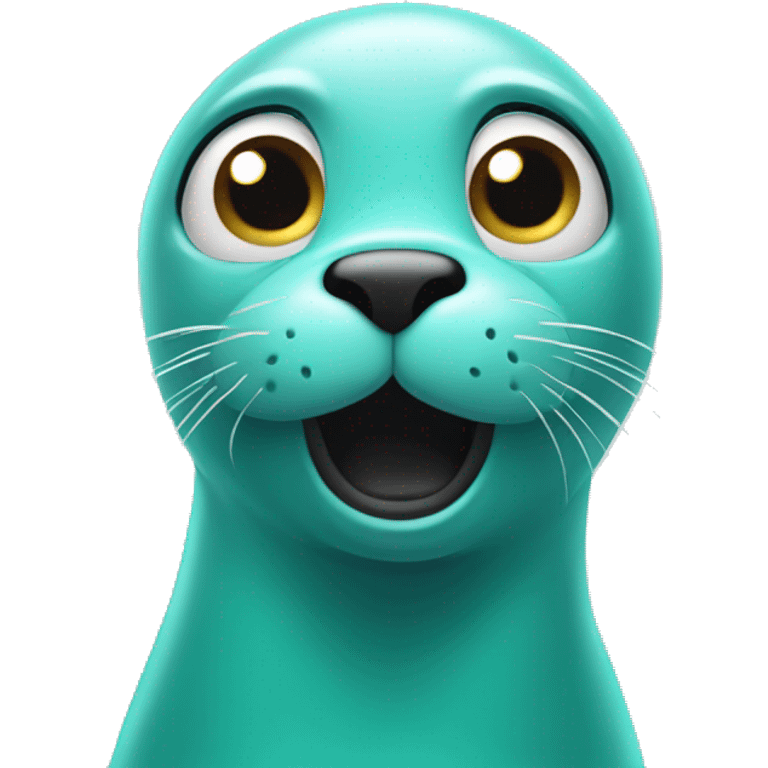 teal-coloured-seal-mindblown-confused-dizzy emoji