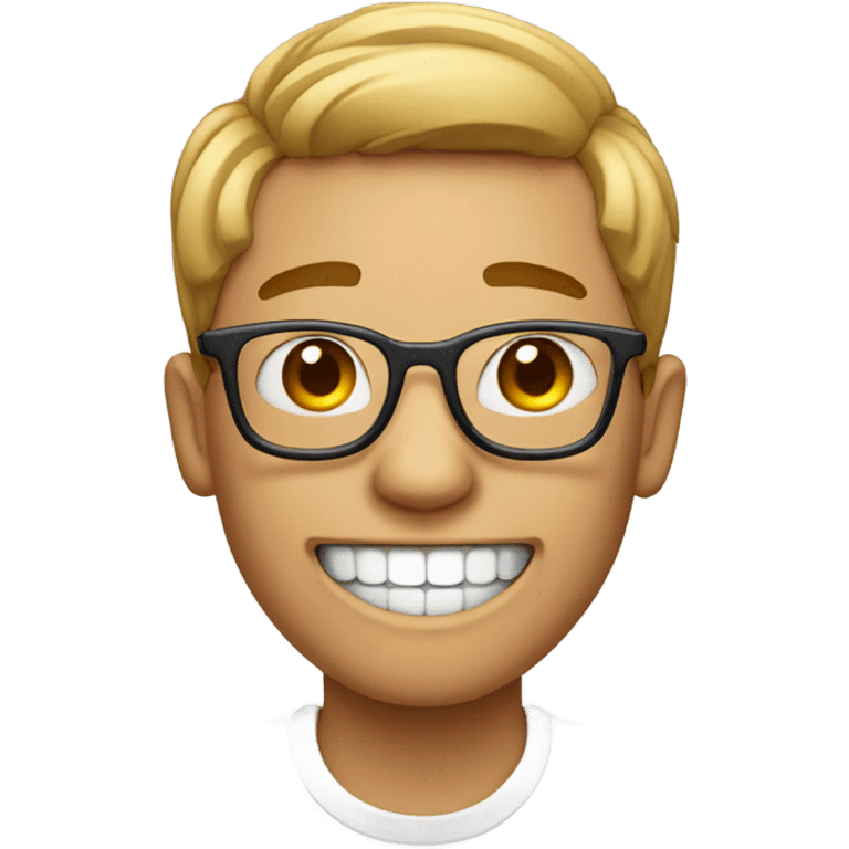 Smile with glasses and braces emoji