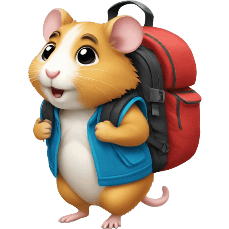 Hamster carrying backpack emoji