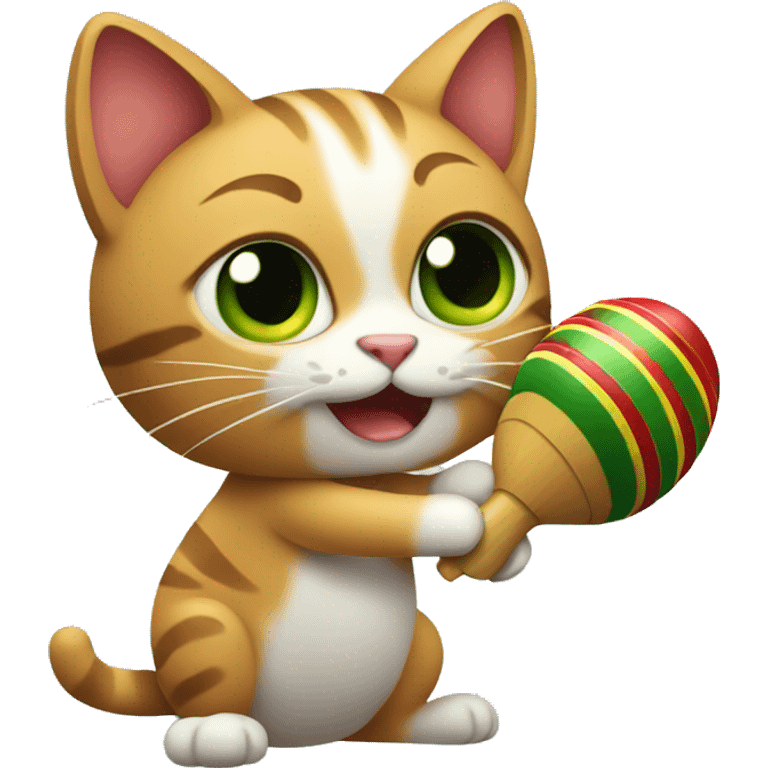 Cat playing the maracas  emoji