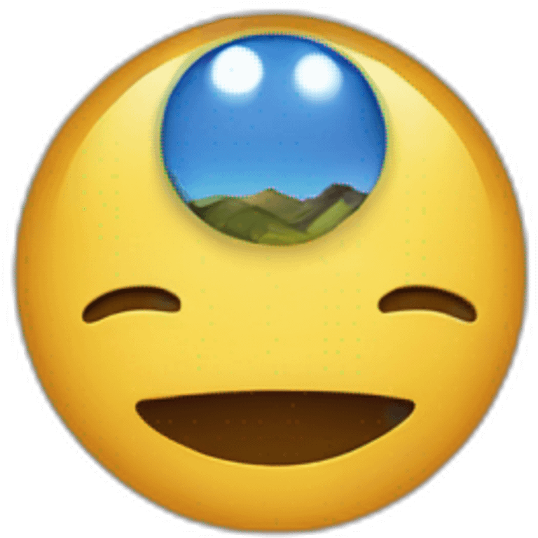 A person looking at a mountain  emoji