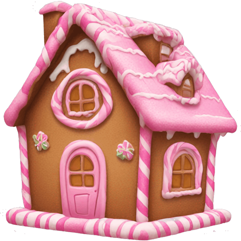 Pink gingerbread house emoji