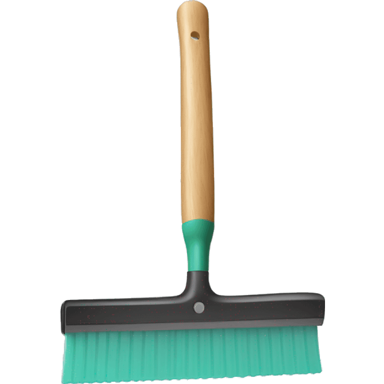 squeegee with long wooden handle emoji