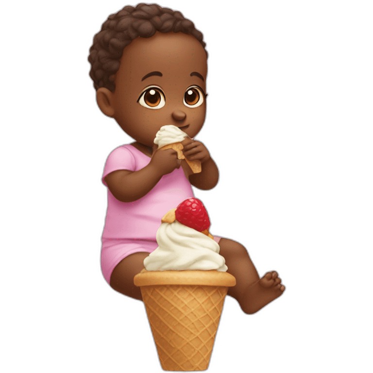 Baby eating ice cream emoji