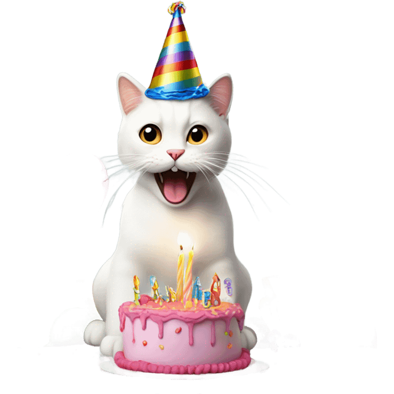 Cat birthday emoji