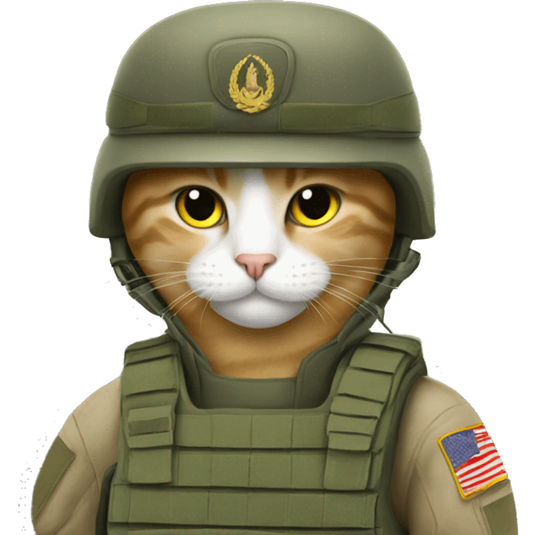 Cat in army gear emoji