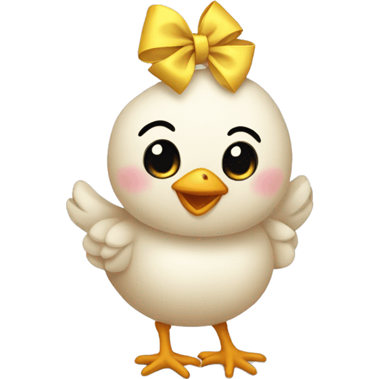 Chick with a bow emoji