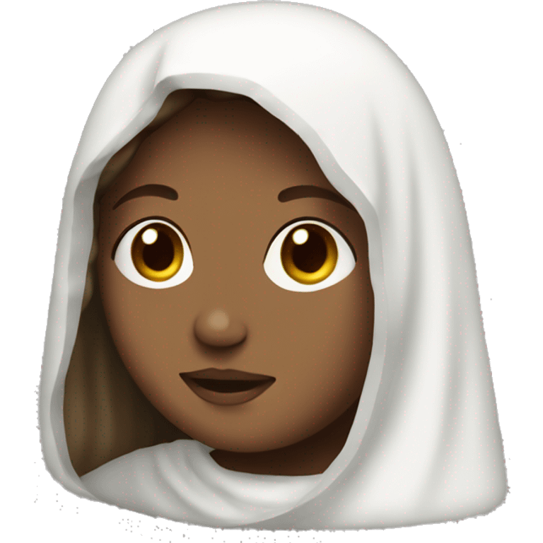 the Virgin Mary with brown hair emoji