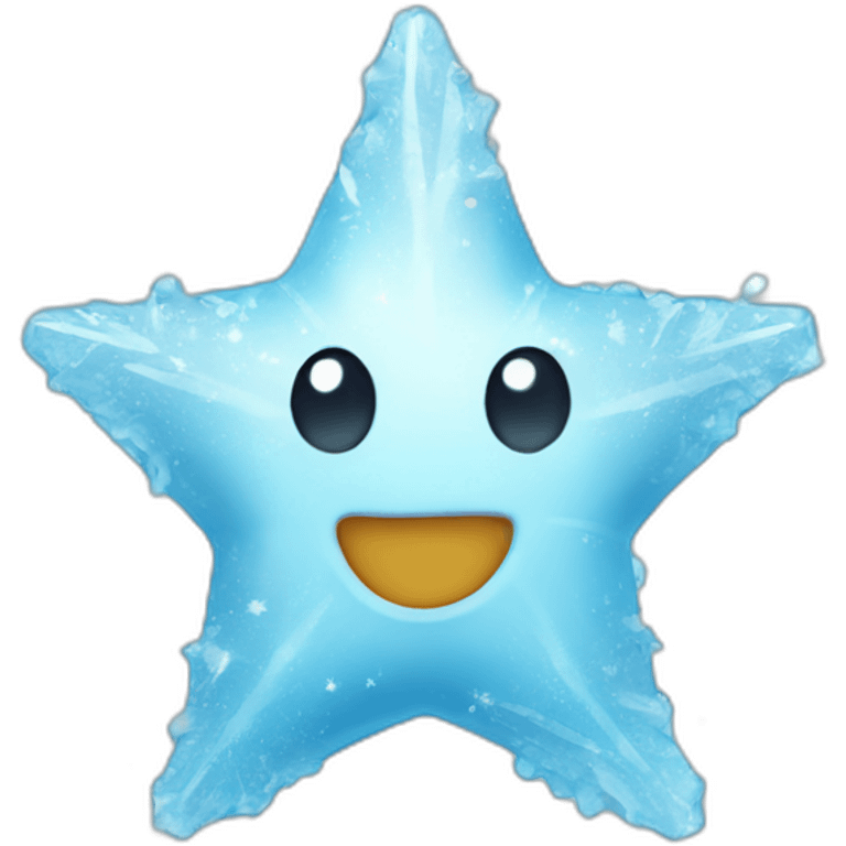 ice frozen star with snow emoji