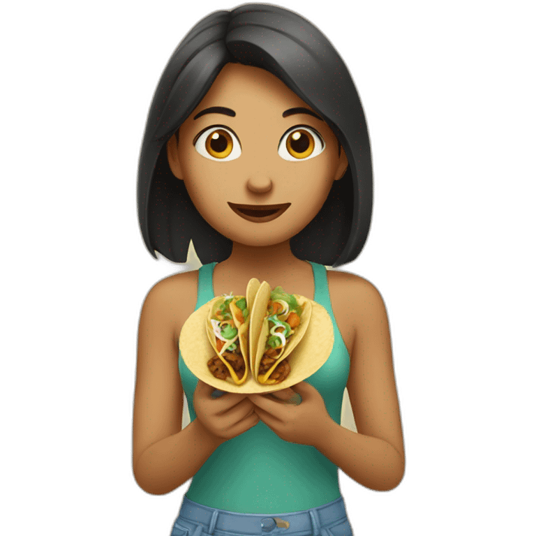 girl eating tacos emoji