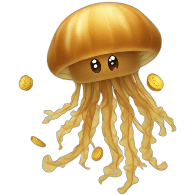 Baby brown jellyfish dancing money emoji