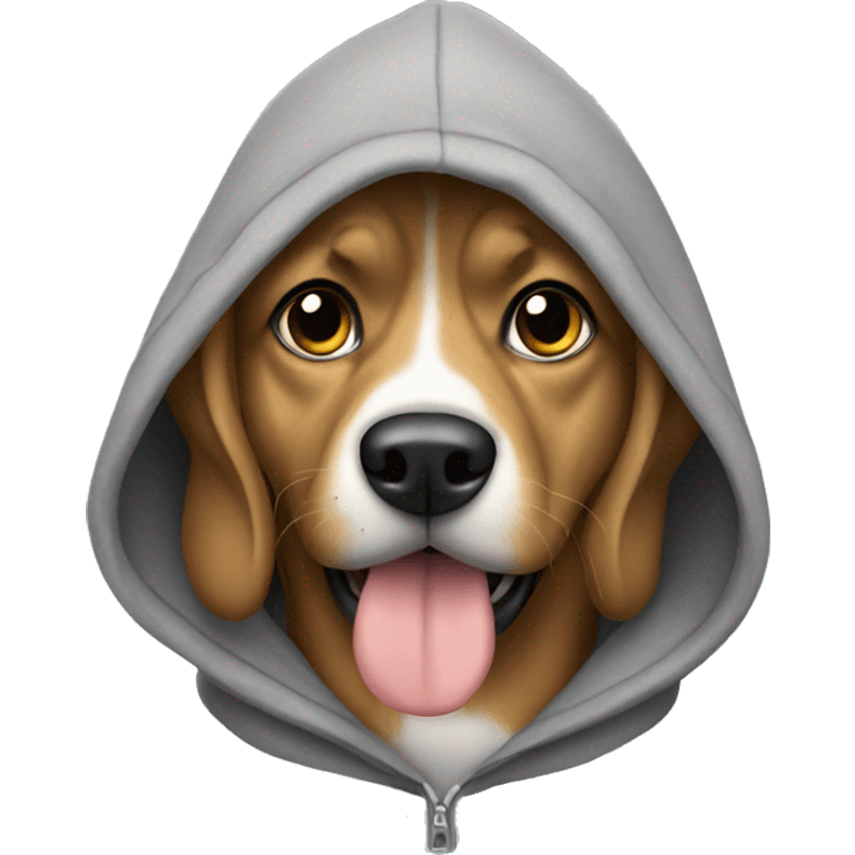 Dog wearing a hoodie emoji