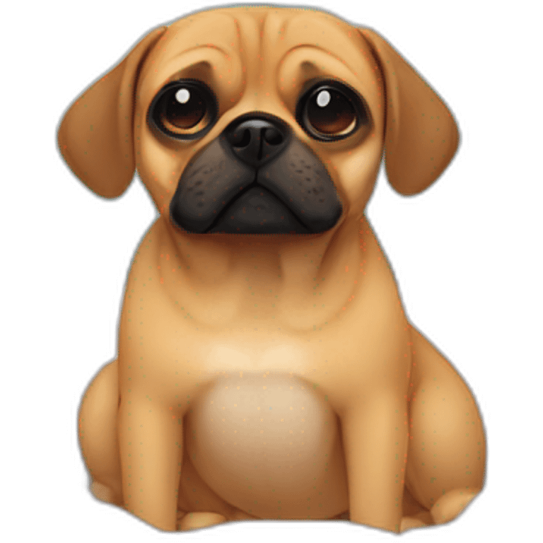 Puggle in bed emoji