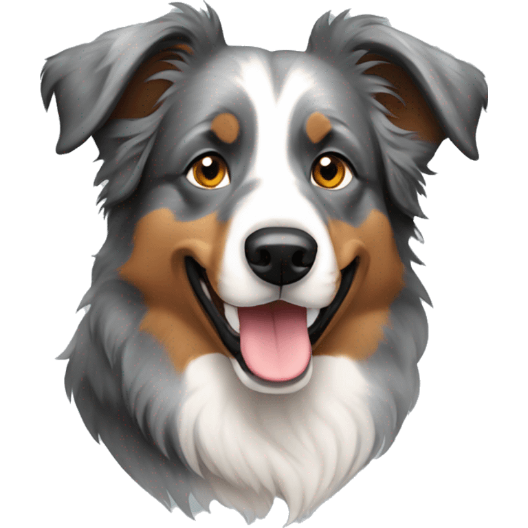 Gray black dog australian shepherd emoji