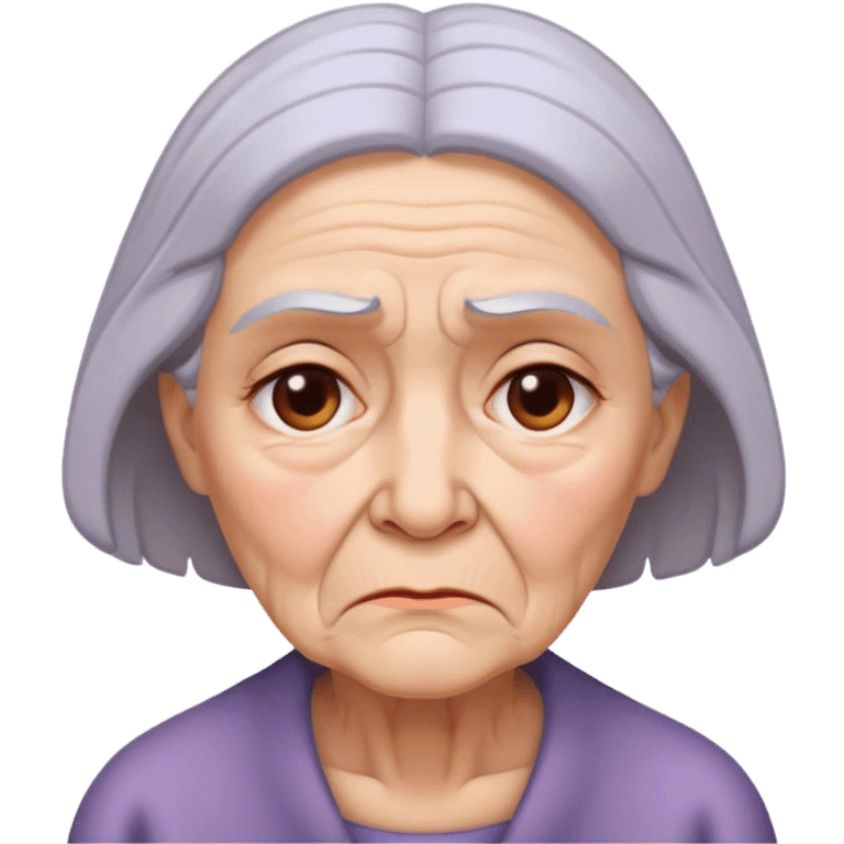 Old woman, sad emoji