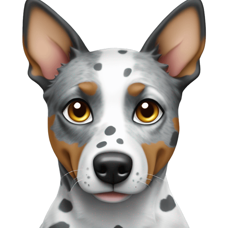 Blue eyed Australian cattle dog grey and white spotted no brown emoji