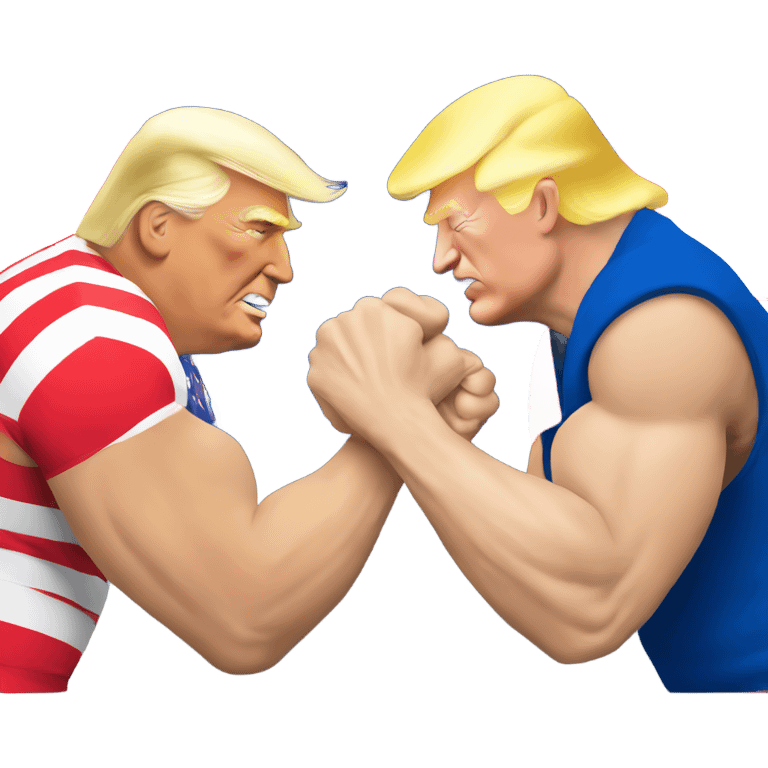 Putin arm wrestling trump emoji