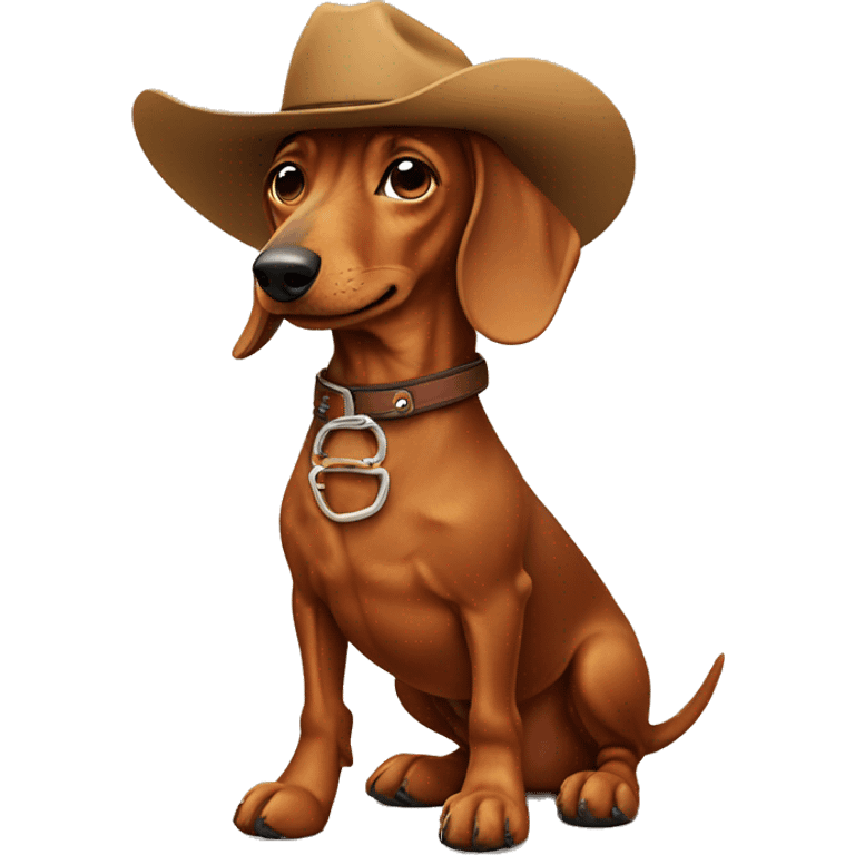 Dachshund wearing cowboy boots emoji