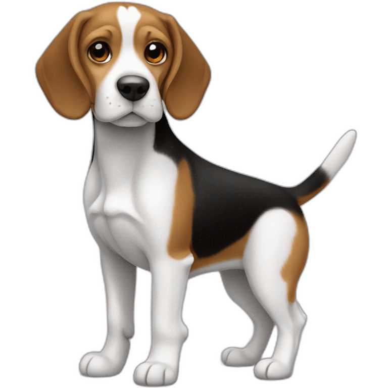 Beagle tout mignon légèrement noir blanc et brun  emoji