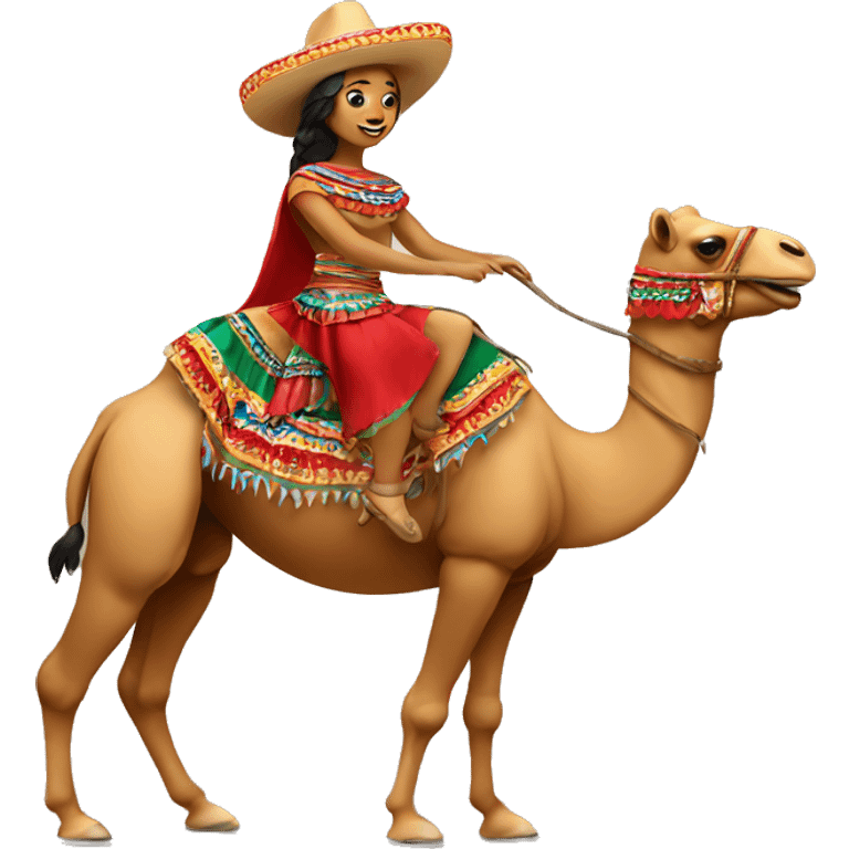 Mexican dancer riding a camel emoji