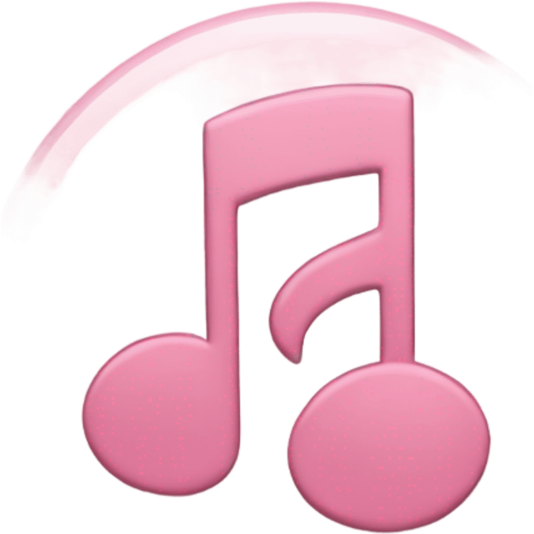 Pale pink music note with pale pink heart  emoji