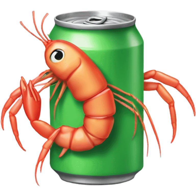 Shrimp drinking a soda  emoji