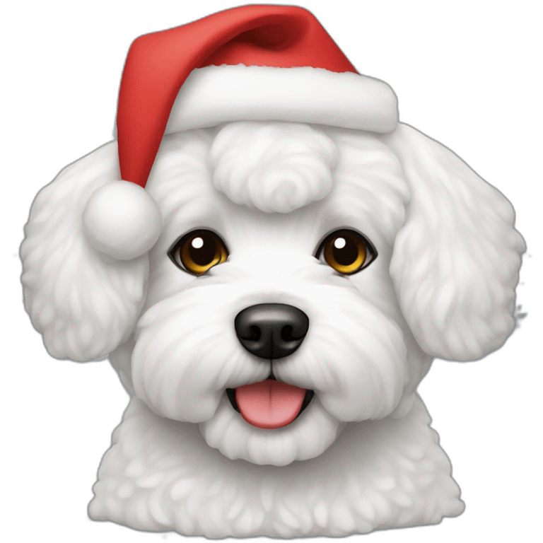 bichon dog-christmas hat emoji