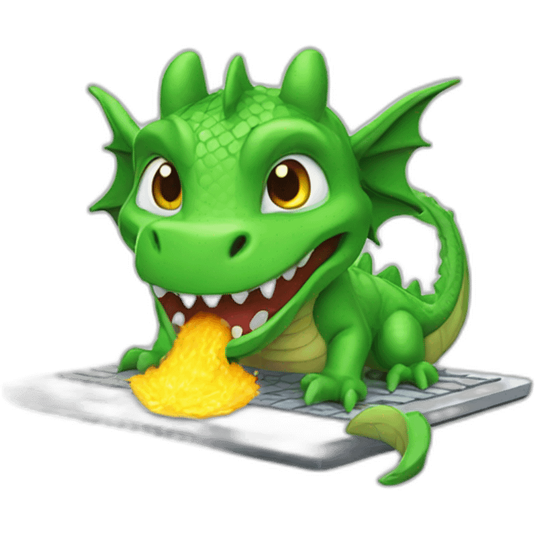 A dragon play on computer emoji