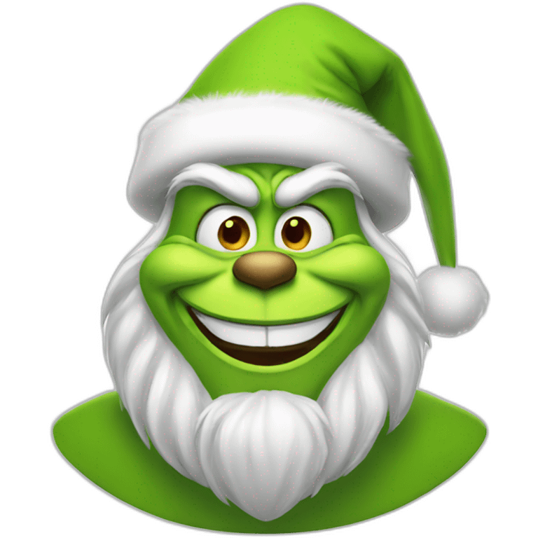 Grinch santa Claus laughing  emoji