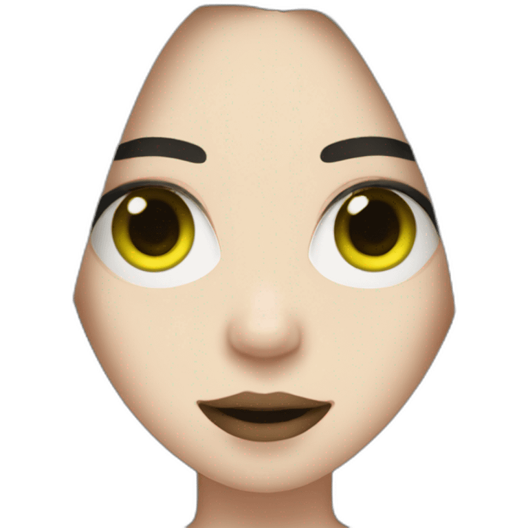 Billie eilish with black and lime hair emoji